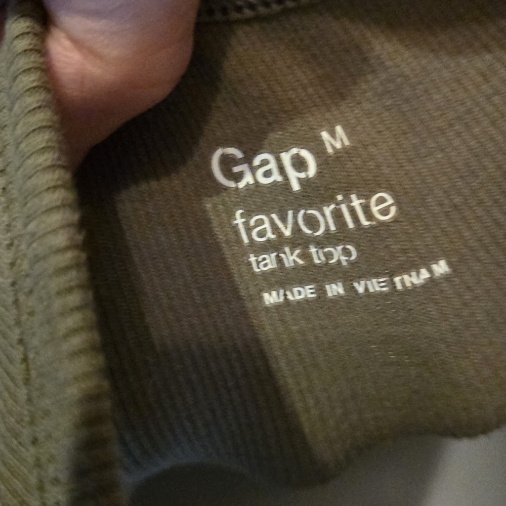 Gap FAVORITE tank top olive green/brown NEW no tags never worn szM - Picture 5 of 5